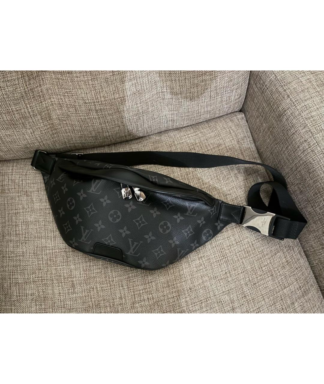 LOUIS VUITTON Черная поясная сумка из искусственной кожи, фото 6