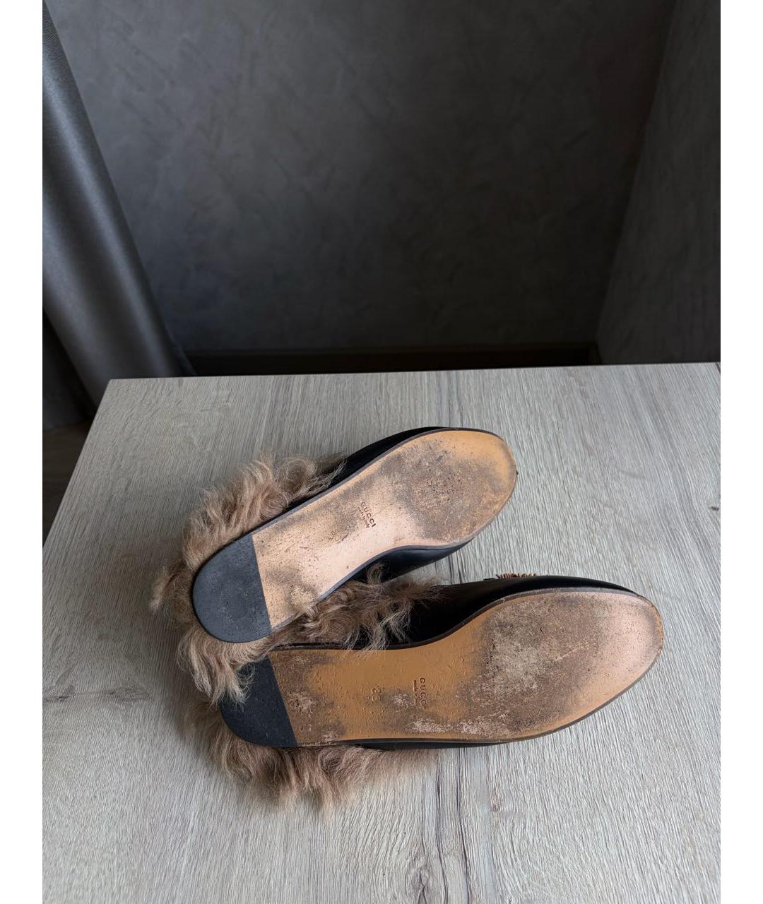 GUCCI Черные кожаные мюли, фото 7