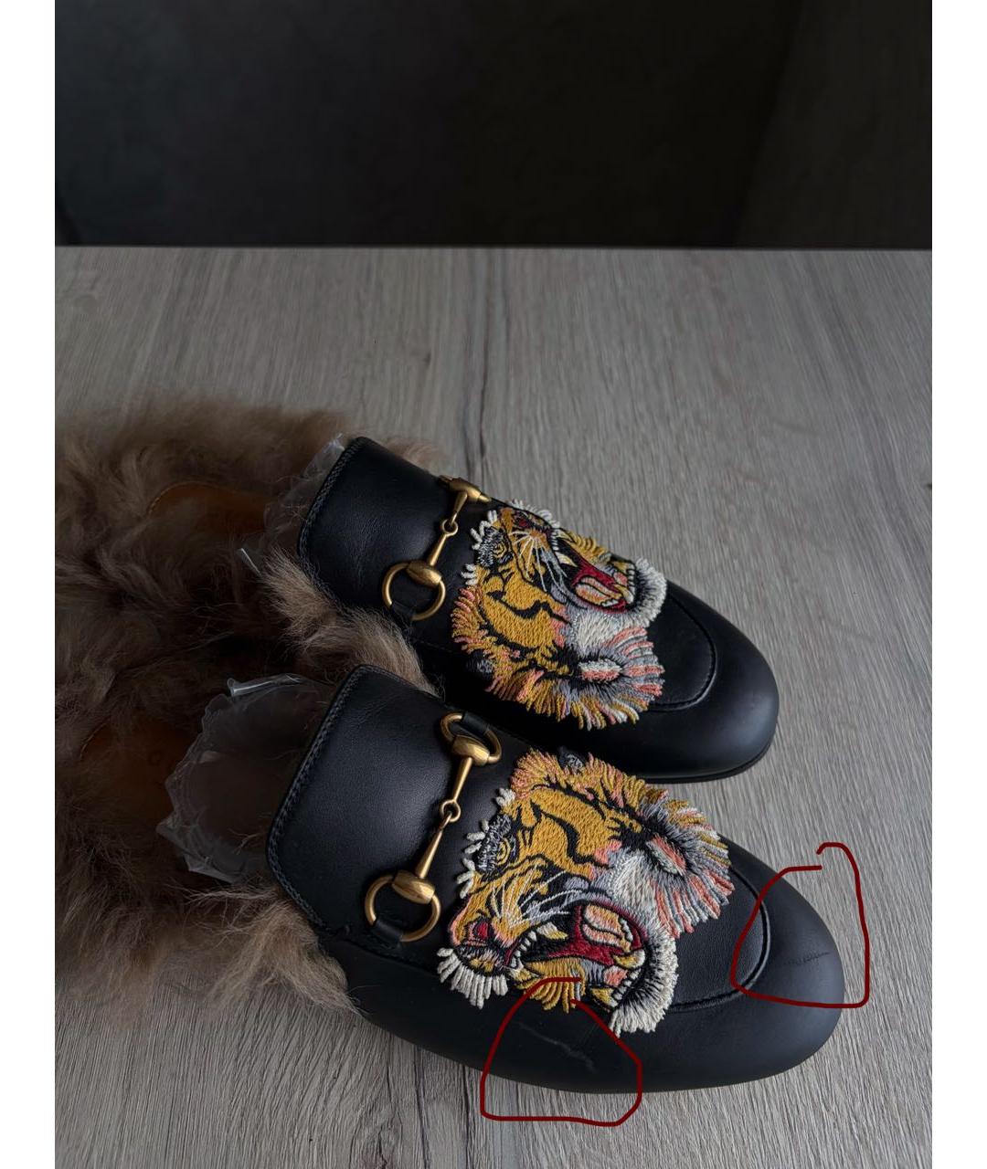 GUCCI Черные кожаные мюли, фото 5