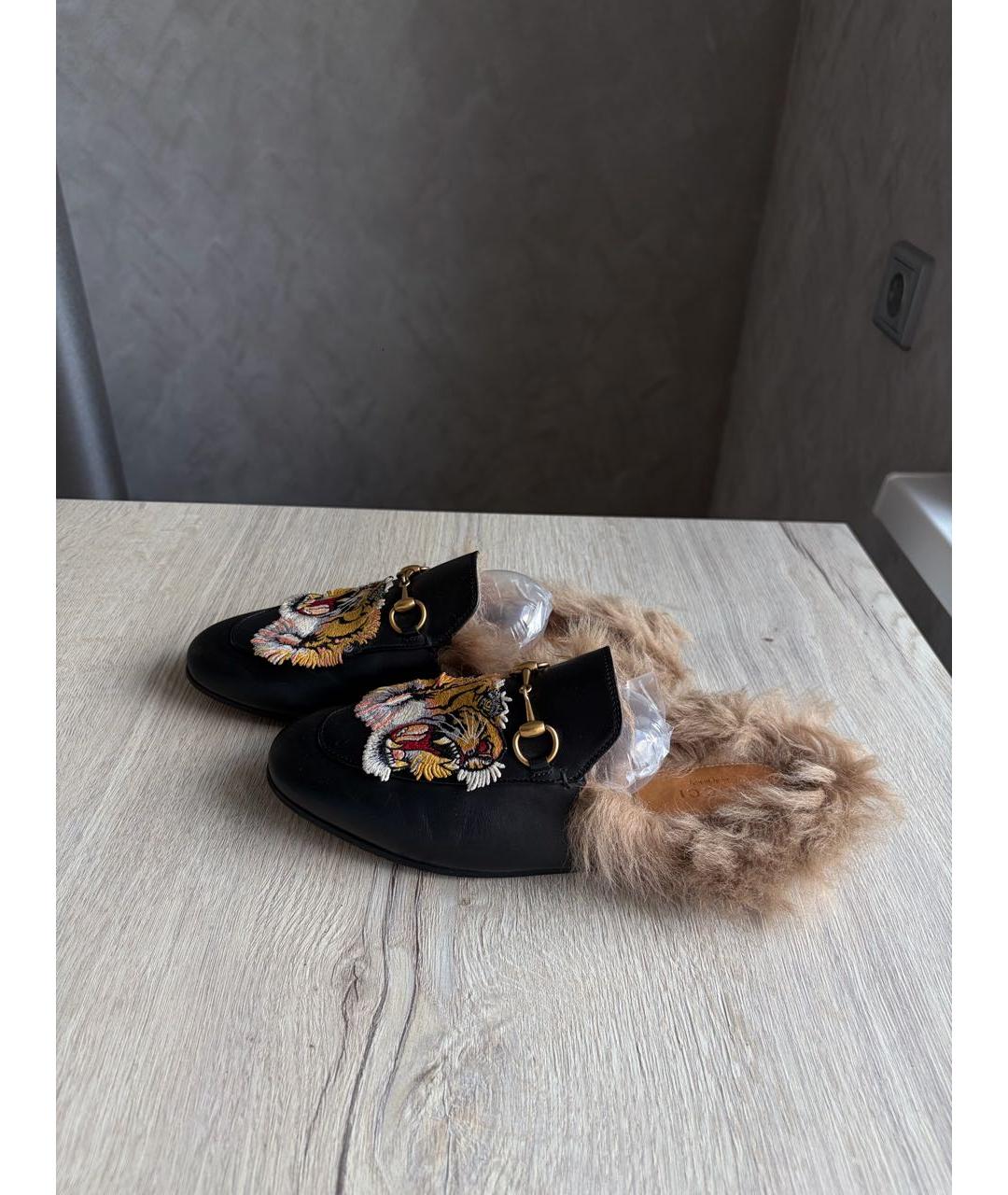 GUCCI Черные кожаные мюли, фото 9