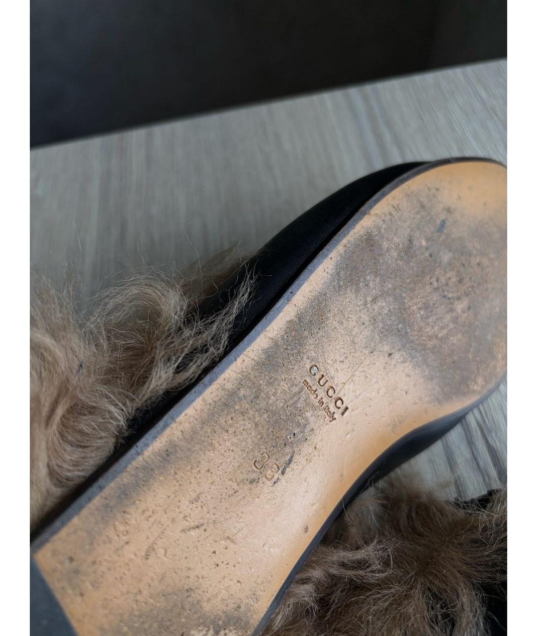 GUCCI Черные кожаные мюли, фото 8