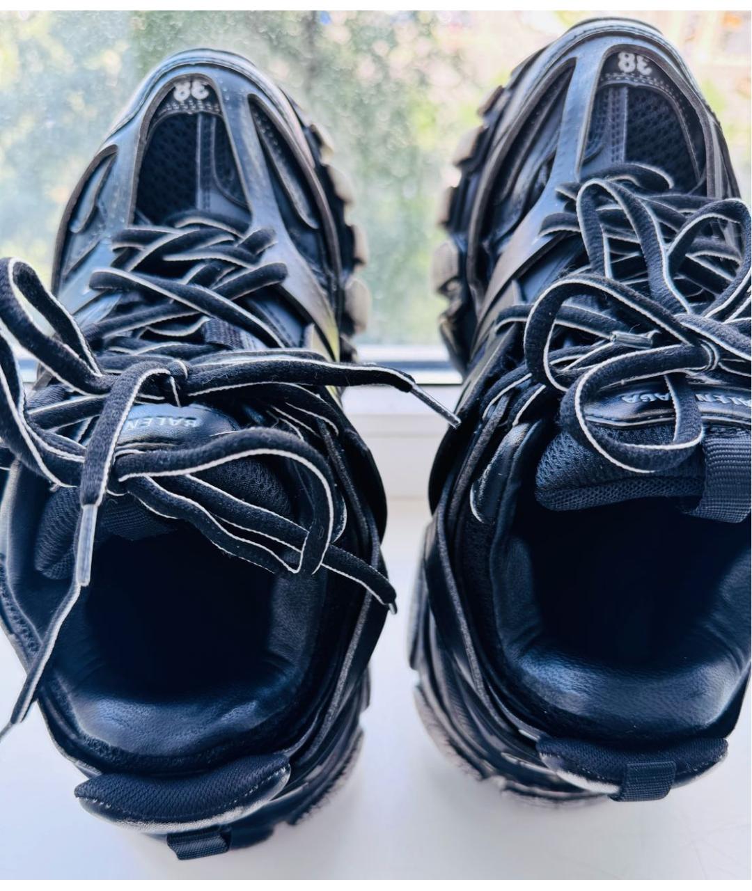BALENCIAGA Черные кожаные кроссовки, фото 2