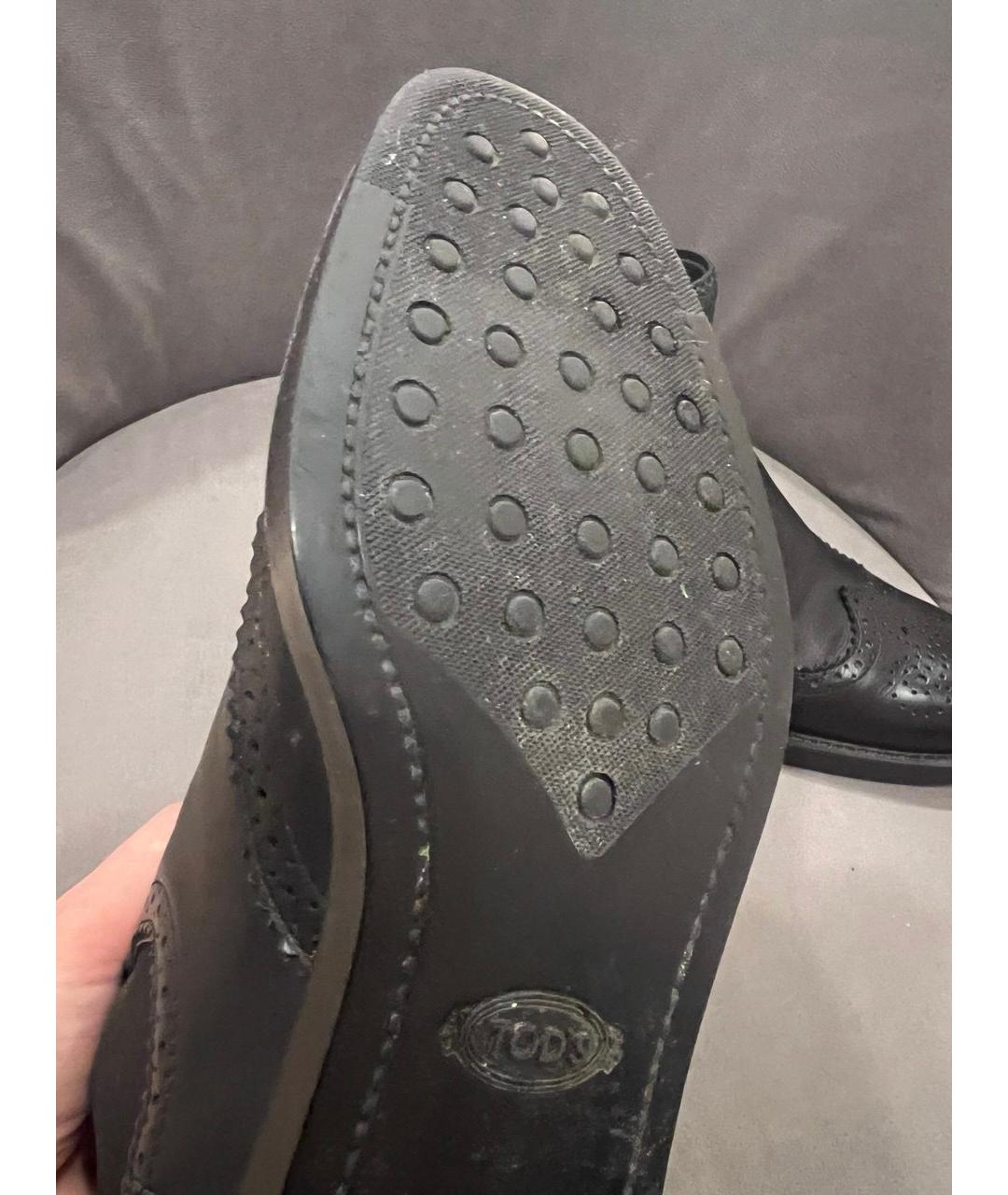 TOD'S Черные кожаные ботинки, фото 5