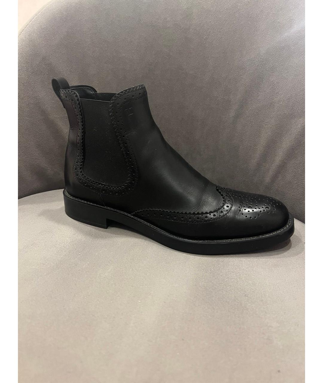 TOD'S Черные кожаные ботинки, фото 9