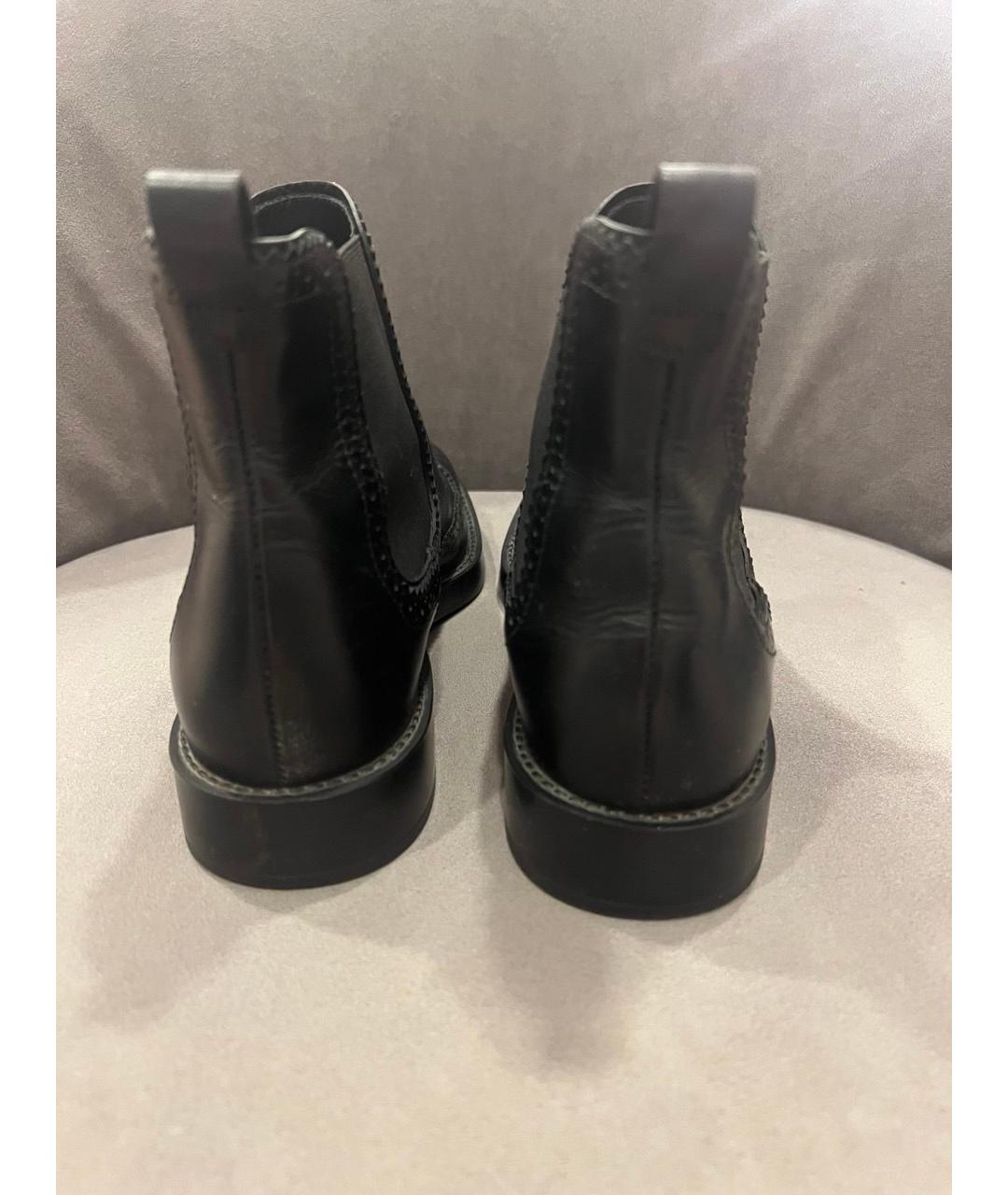 TOD'S Черные кожаные ботинки, фото 4