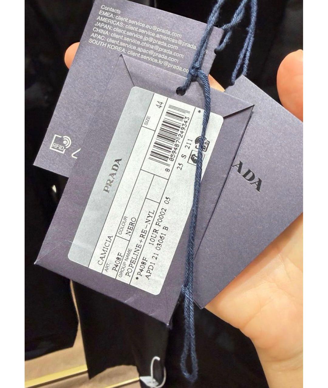 PRADA Черная хлопковая рубашка, фото 5