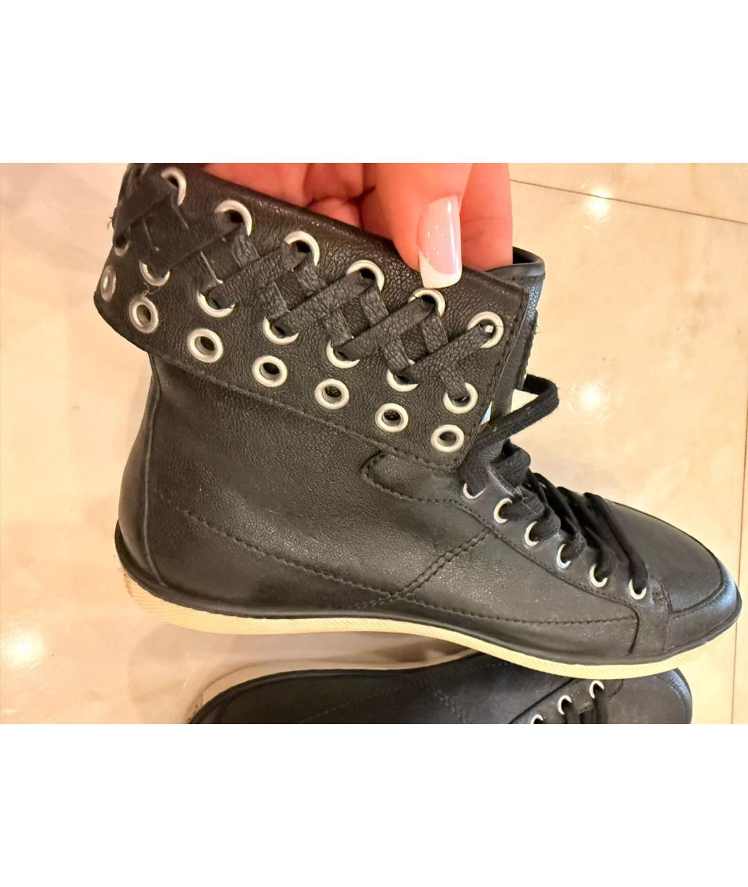 BALMAIN Черные кожаные кеды, фото 6