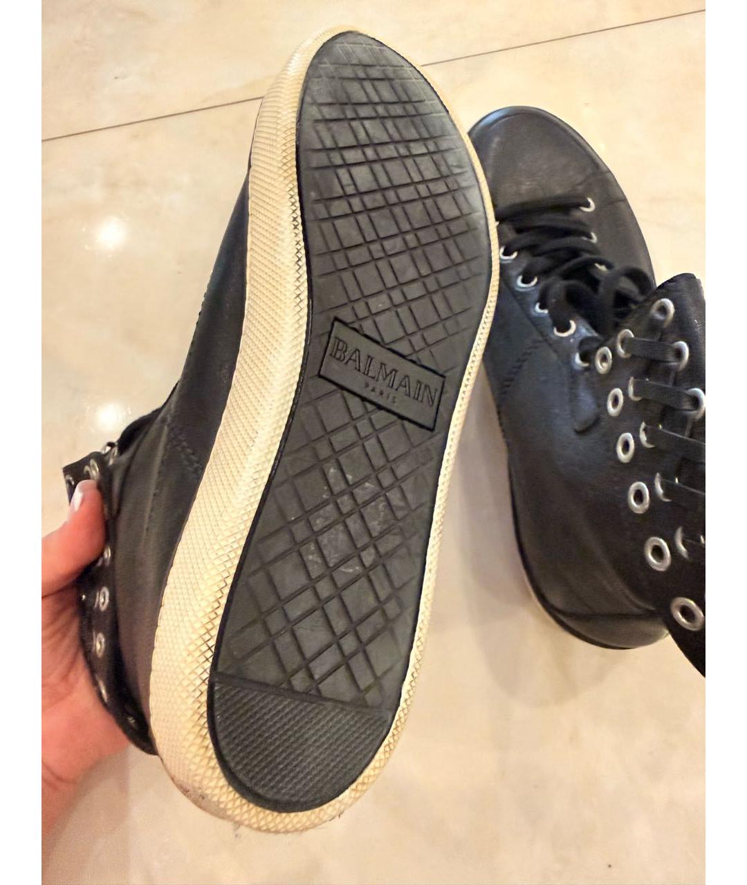 BALMAIN Черные кожаные кеды, фото 5