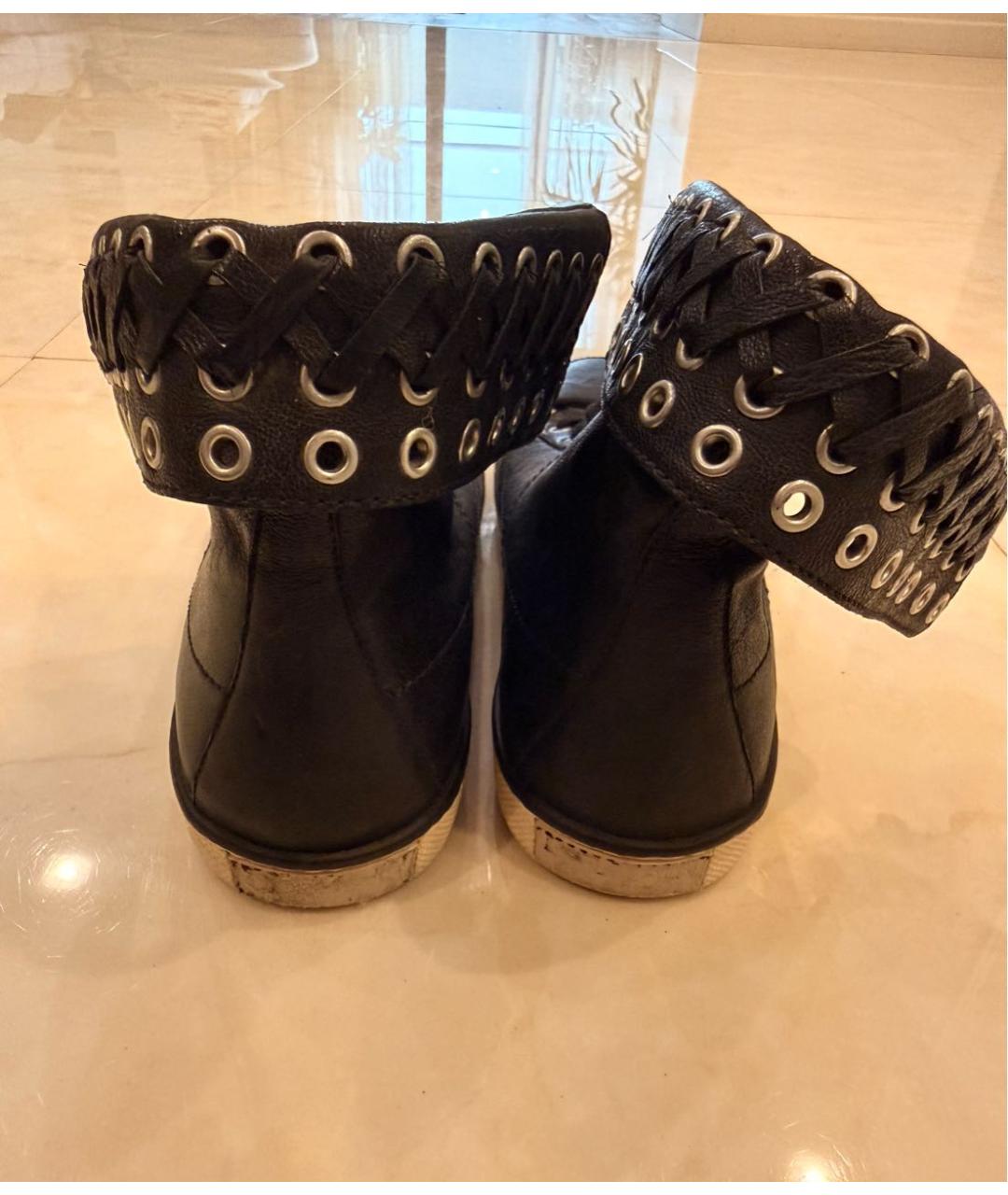 BALMAIN Черные кожаные кеды, фото 4