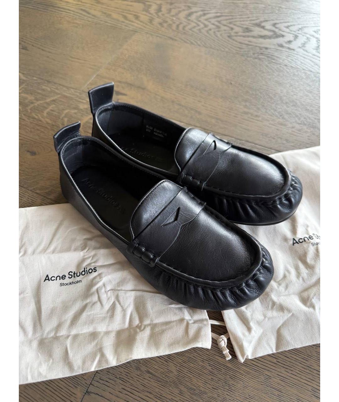 ACNE STUDIOS Черные кожаные мокасины, фото 3