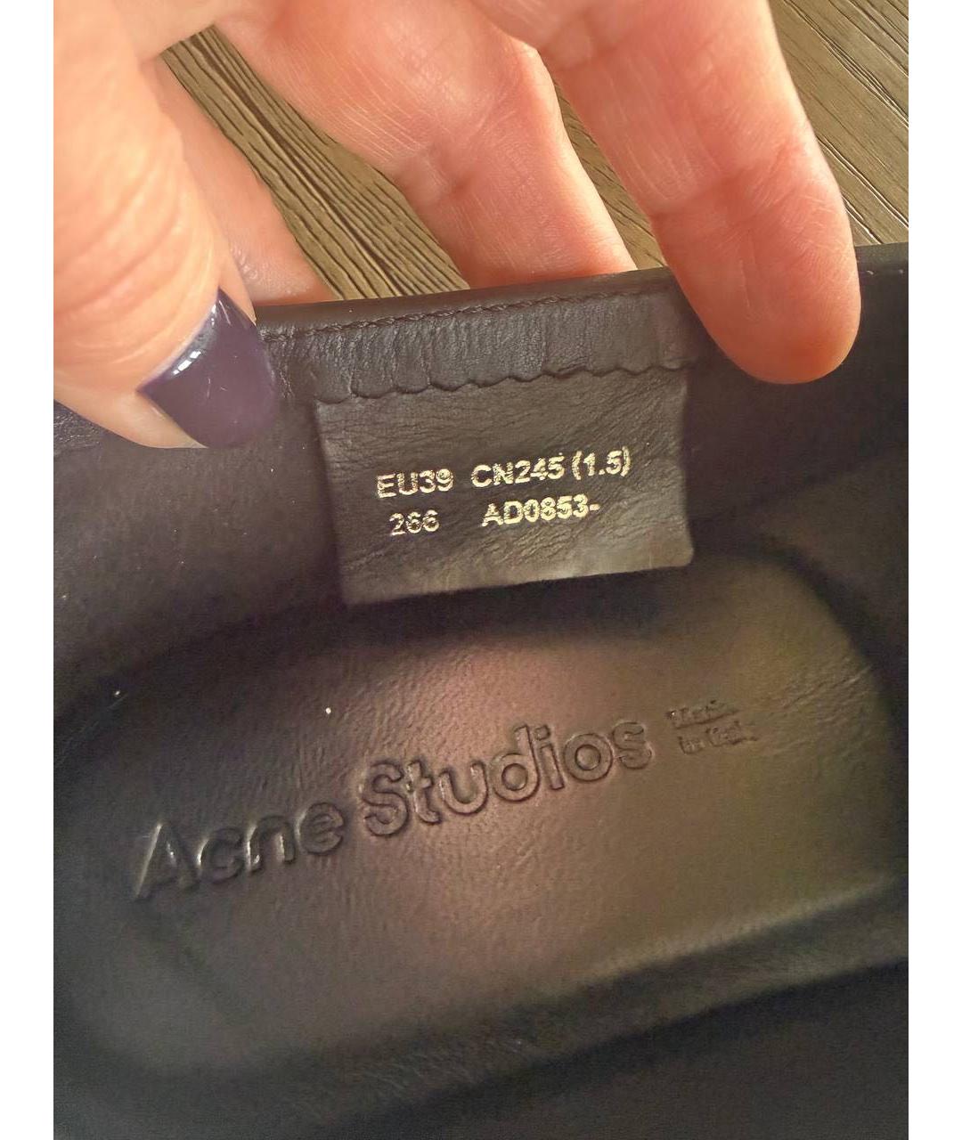 ACNE STUDIOS Черные кожаные мокасины, фото 7