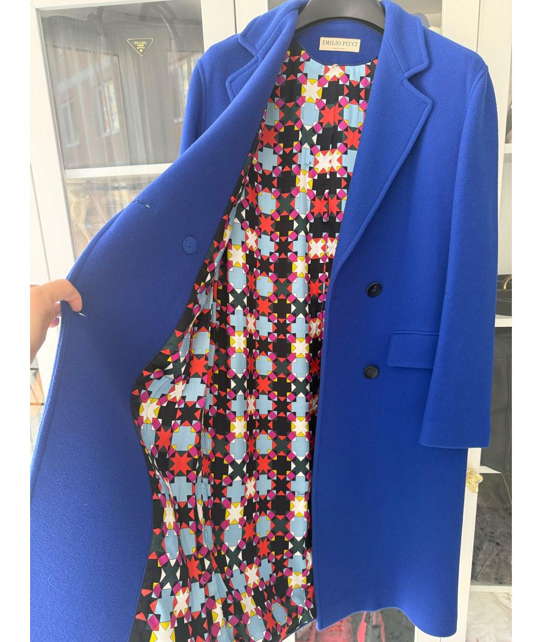 EMILIO PUCCI Синее шерстяное пальто, фото 4