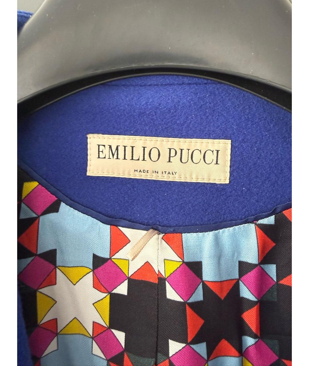 EMILIO PUCCI Синее шерстяное пальто, фото 3