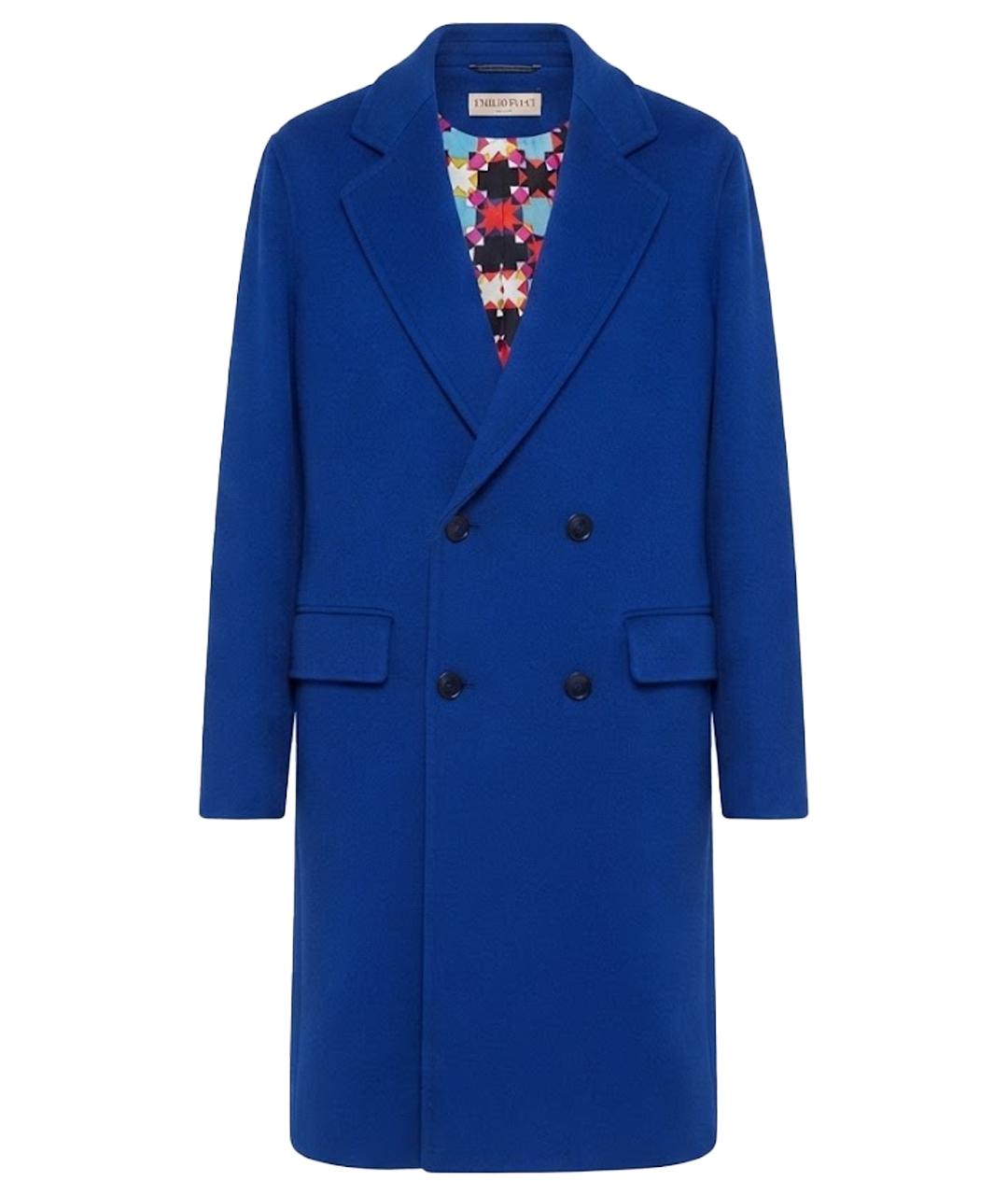 EMILIO PUCCI Синее шерстяное пальто, фото 1