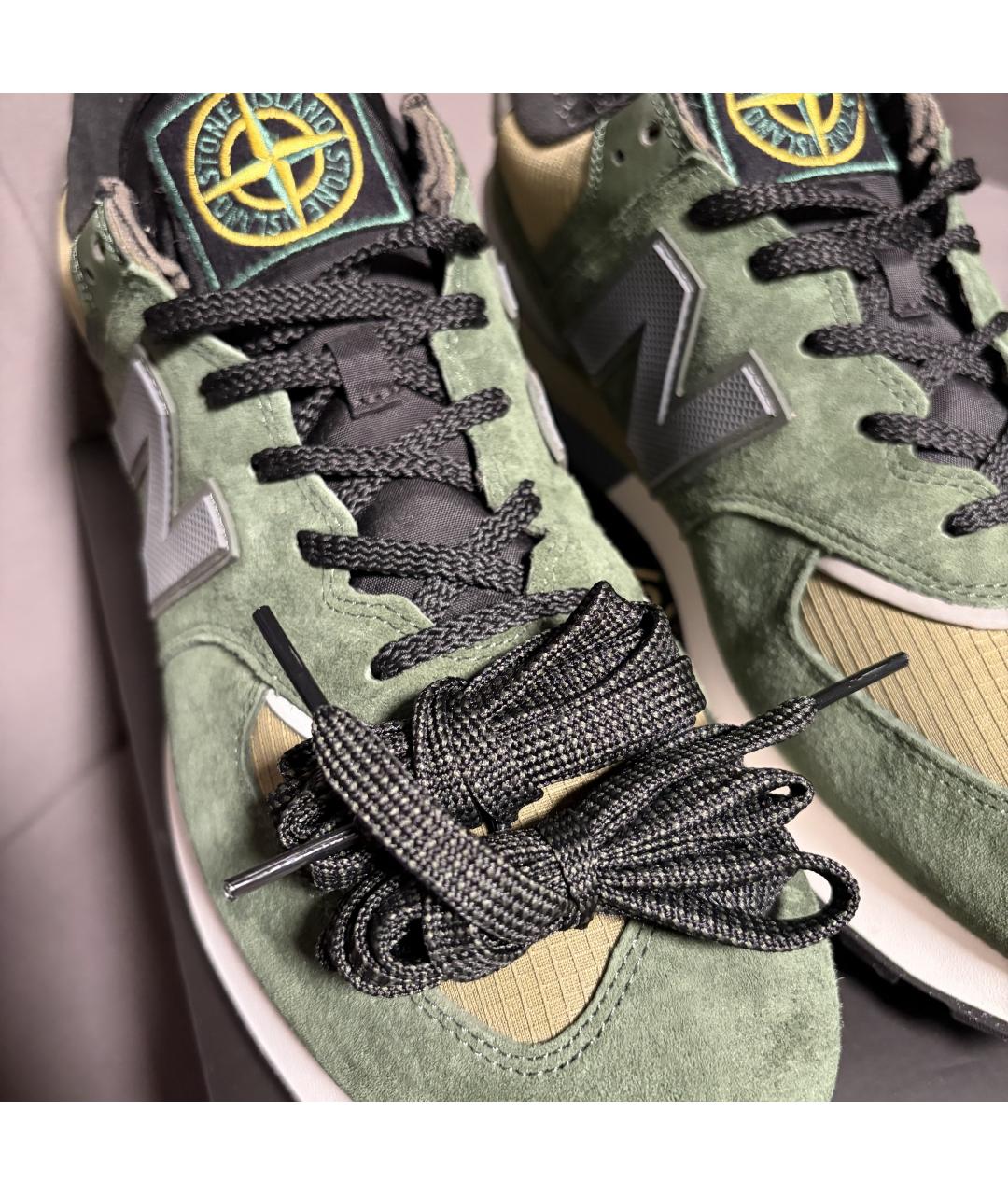 STONE ISLAND Зеленые замшевые низкие кроссовки / кеды, фото 7