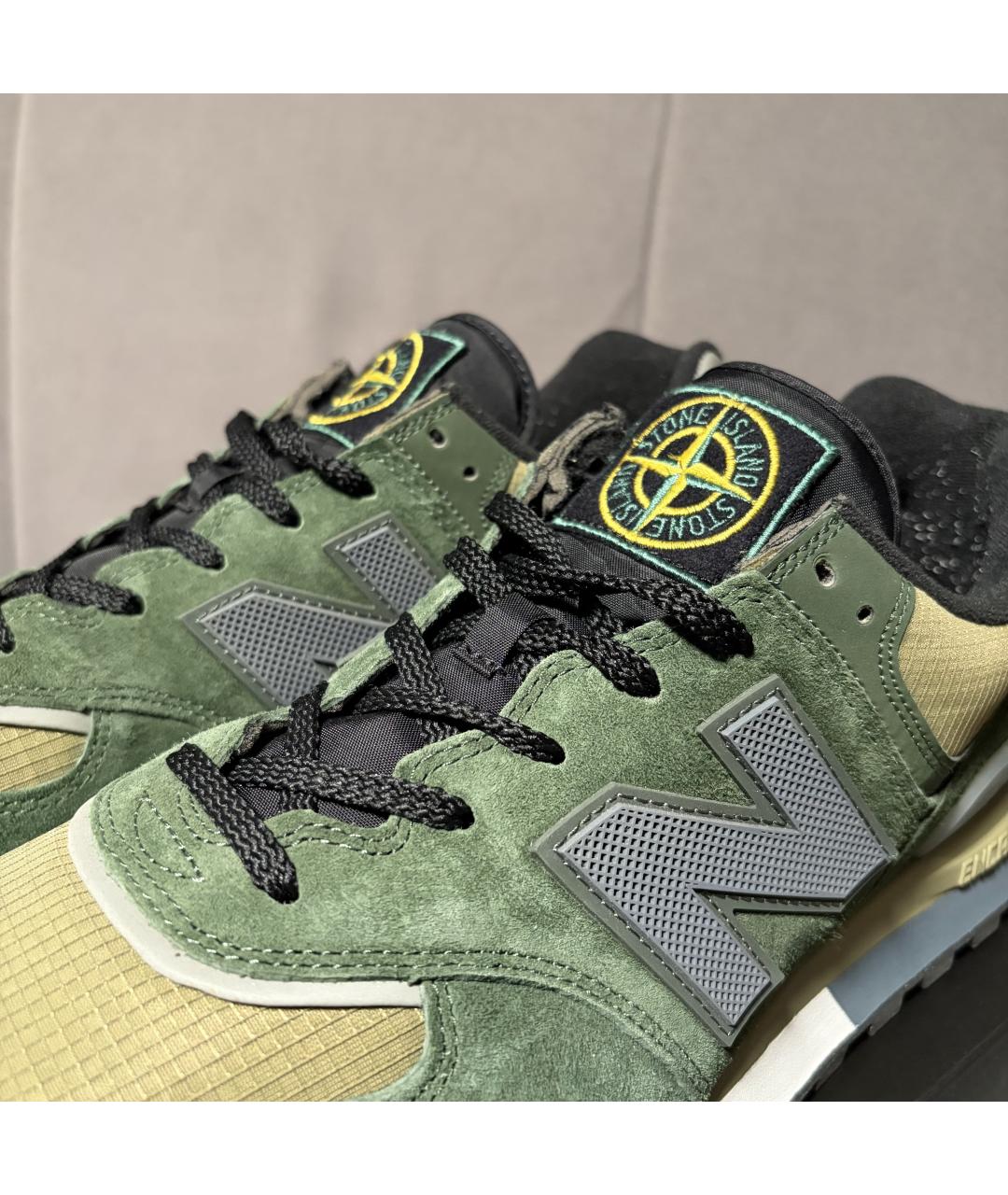 STONE ISLAND Зеленые замшевые низкие кроссовки / кеды, фото 5