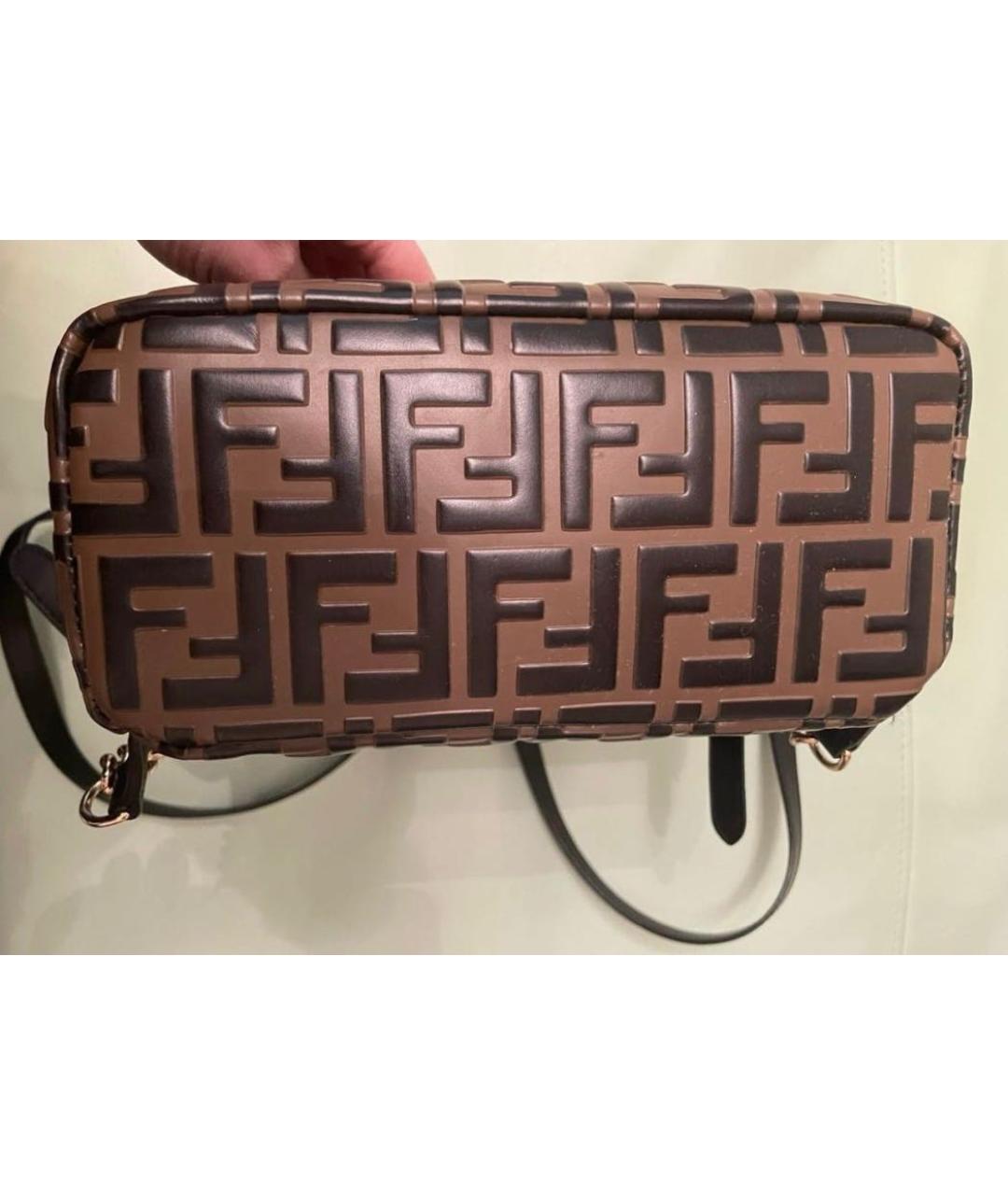 FENDI Коричневый кожаный рюкзак, фото 4