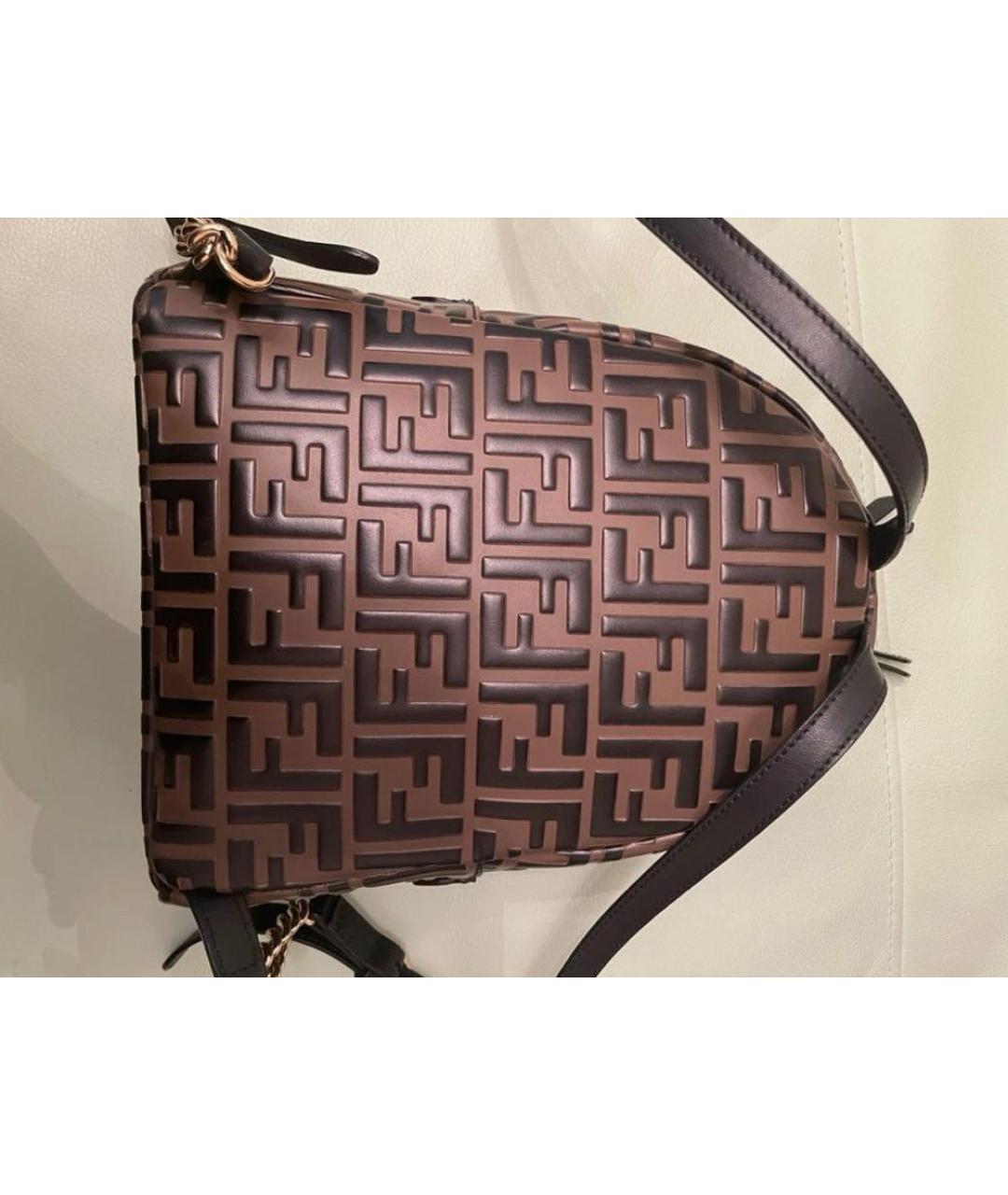 FENDI Коричневый кожаный рюкзак, фото 2