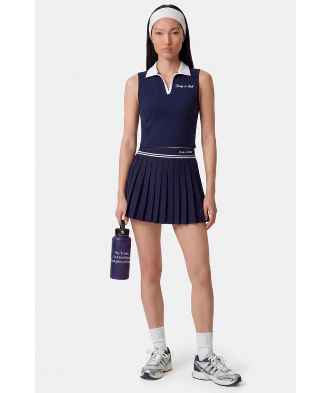 SPORTY AND RICH Темно-синяя юбка мини, фото 2
