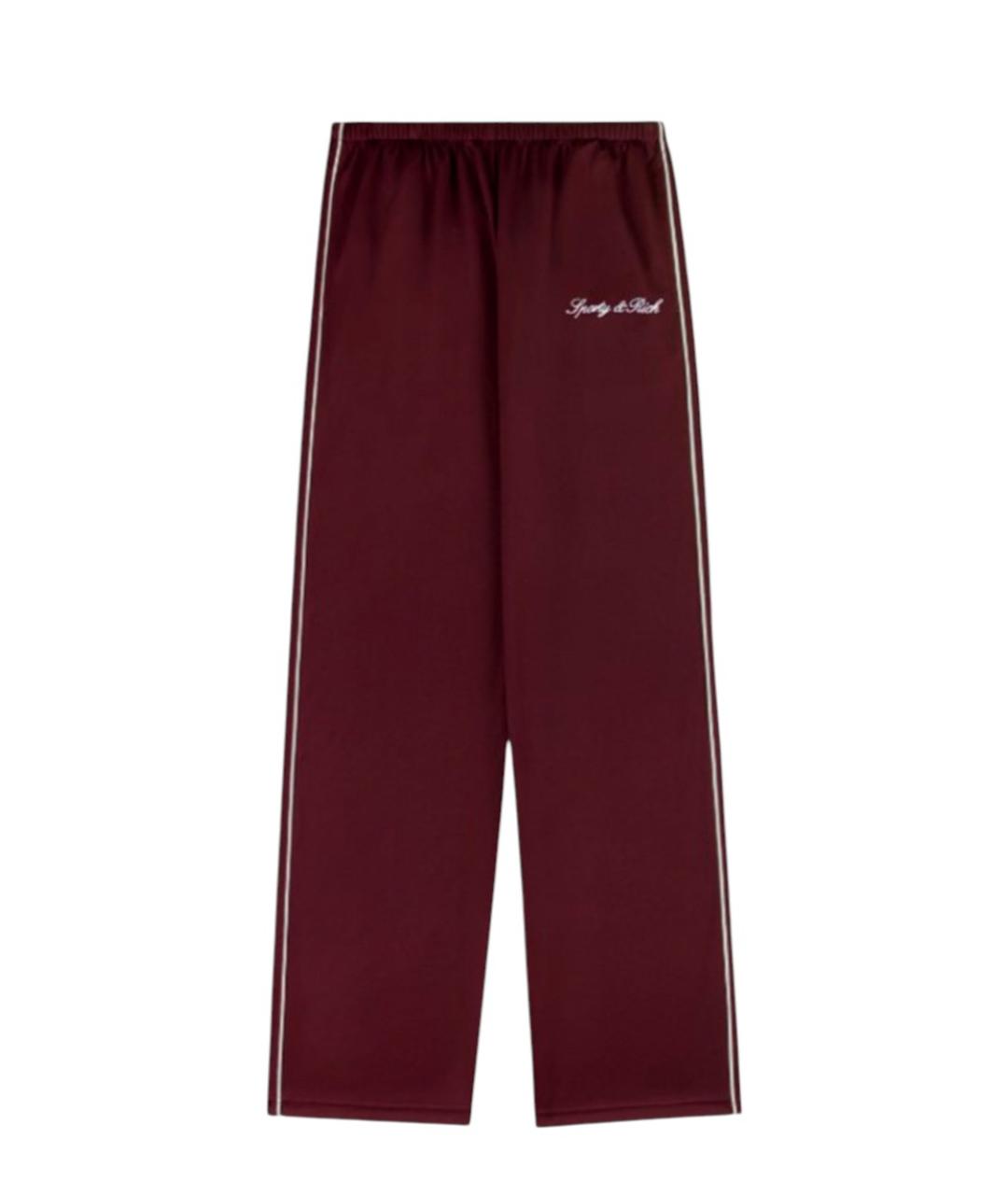 SPORTY AND RICH Бордовые прямые брюки, фото 1
