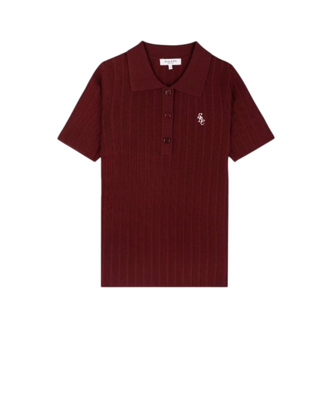 SPORTY AND RICH Бордовая футболка, фото 1