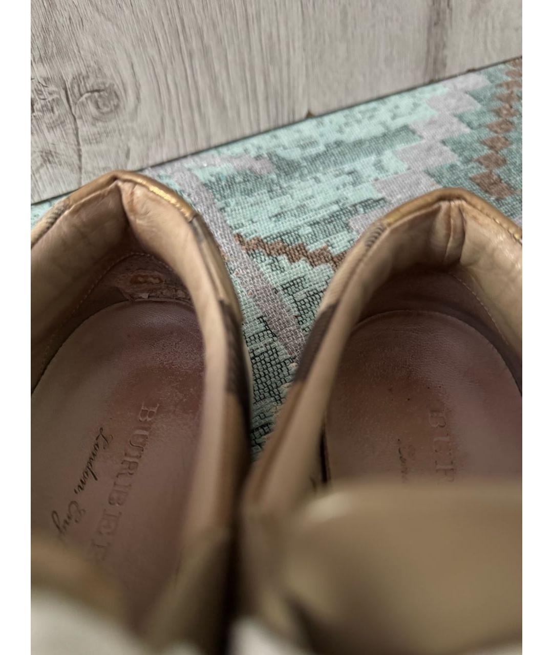 BURBERRY Бежевые кожаные кеды, фото 8