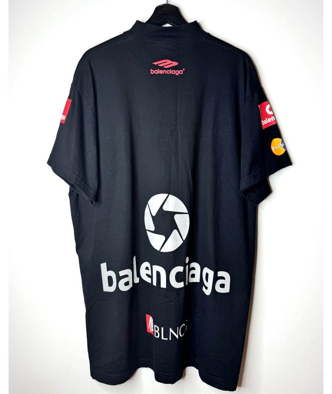 BALENCIAGA Черная хлопковая футболка, фото 3