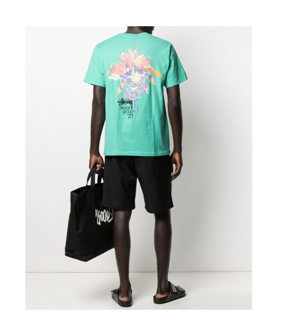 STUSSY Зеленая футболка, фото 3