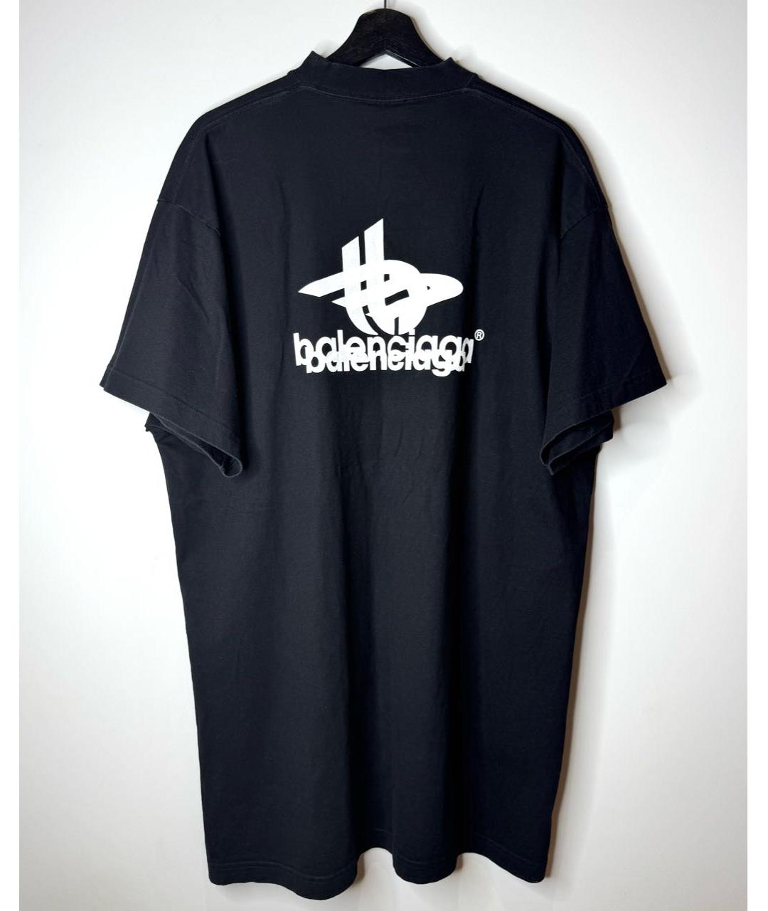 BALENCIAGA Черная хлопковая футболка, фото 3