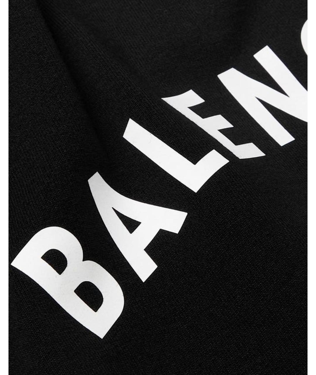 BALENCIAGA Черная хлопко-полиэстеровая футболка, фото 7