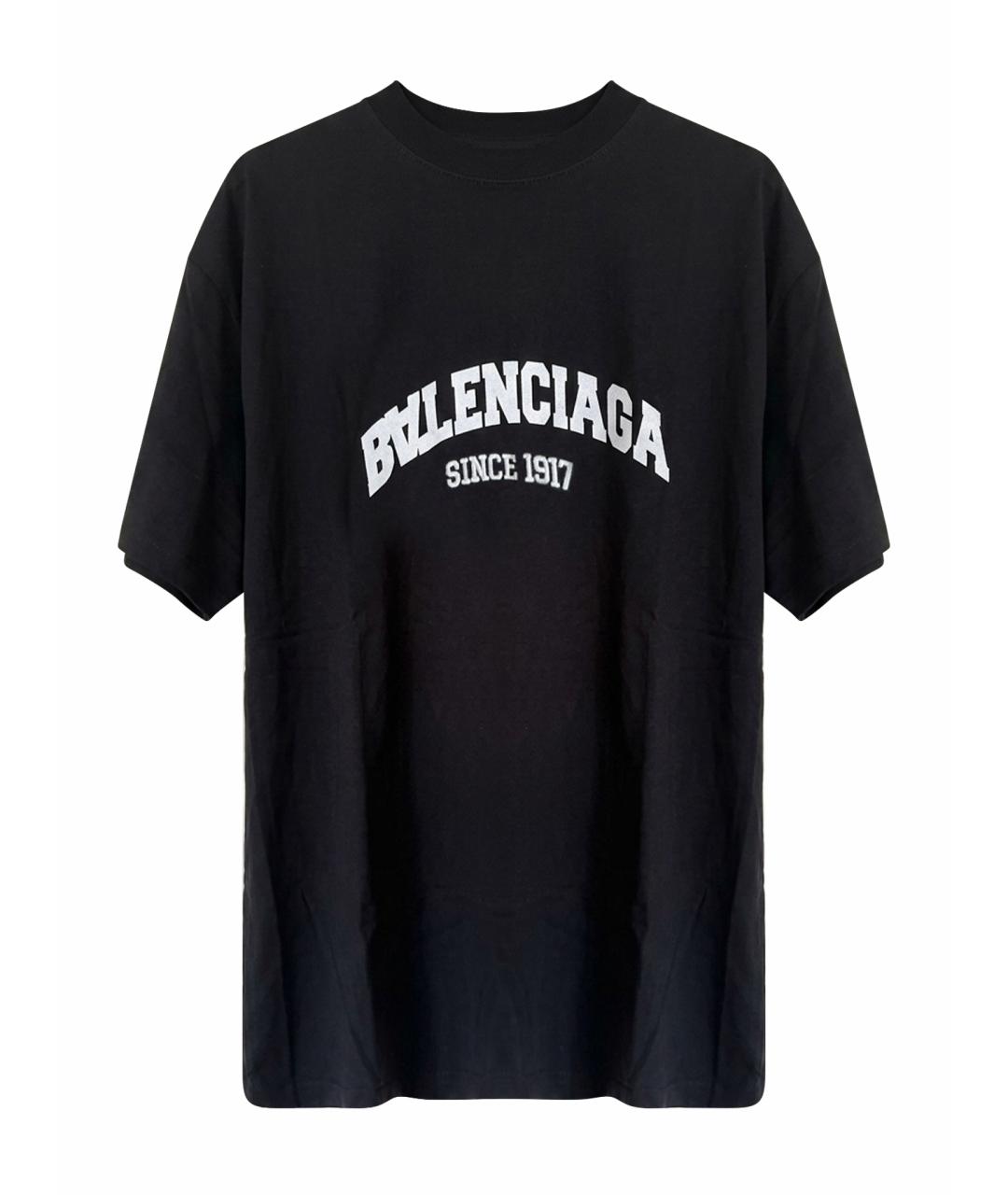 BALENCIAGA Черная хлопковая футболка, фото 1