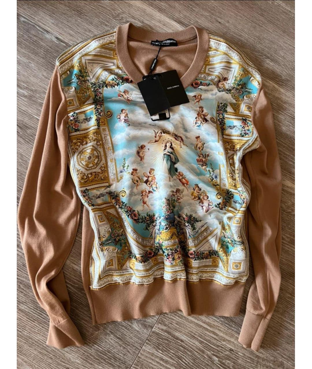 DOLCE&GABBANA Бежевый кашемировый джемпер / свитер, фото 5