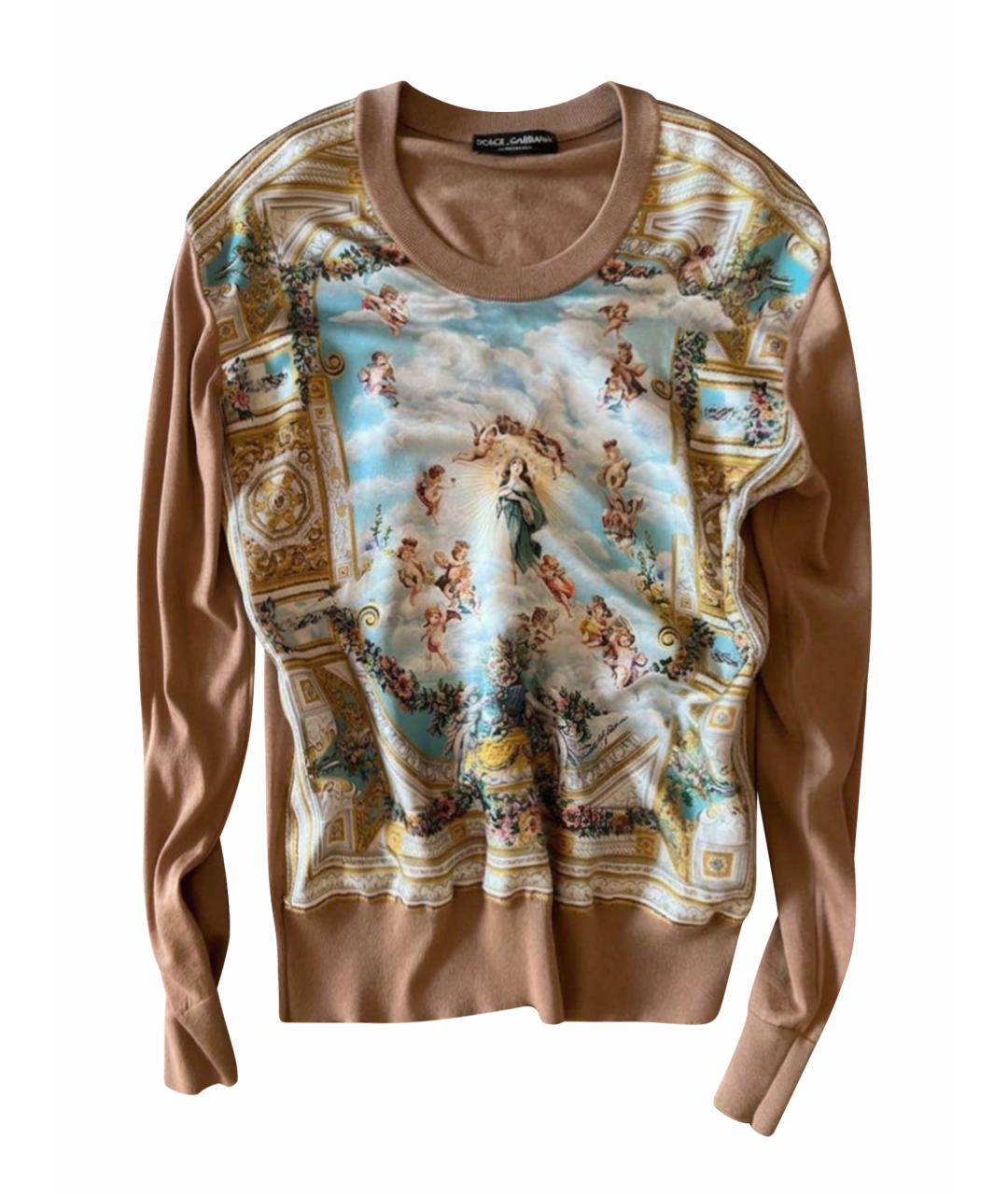DOLCE&GABBANA Бежевый кашемировый джемпер / свитер, фото 1