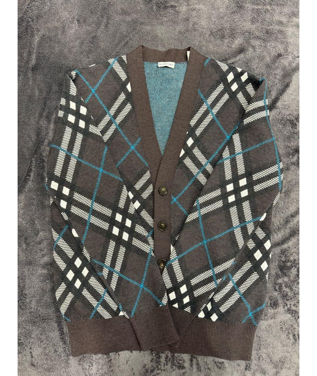 BURBERRY Зеленый шерстяной кардиган, фото 7