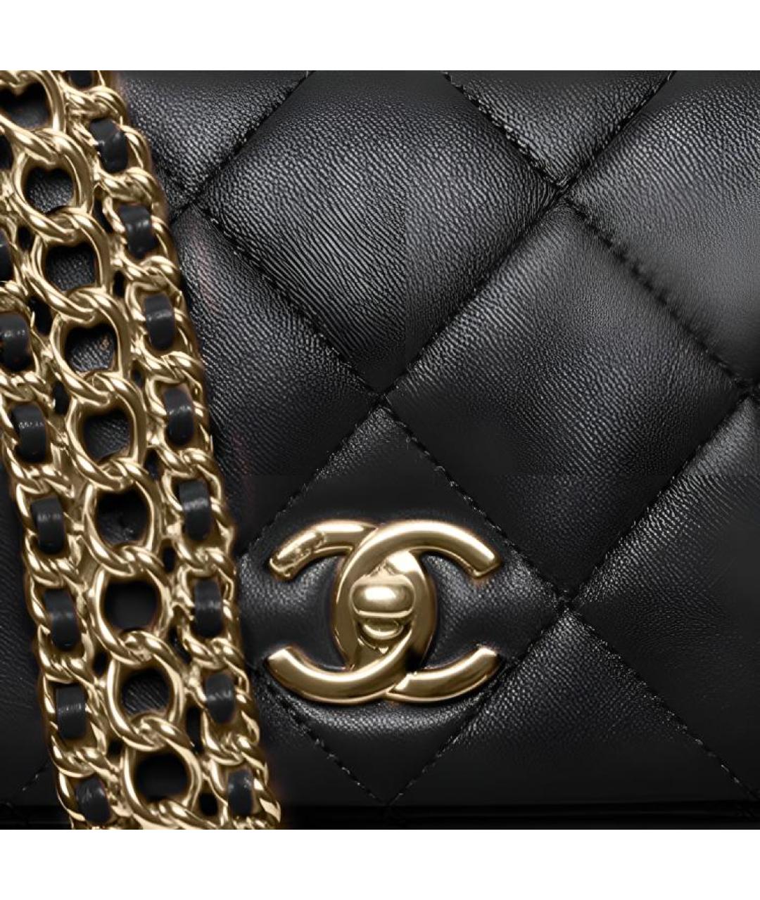 CHANEL Черная кожаная сумка через плечо, фото 3