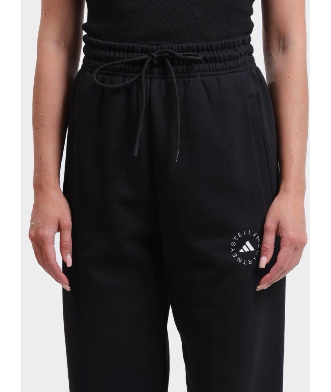 ADIDAS BY STELLA MCCARTNEY Черные хлопковые прямые брюки, фото 6