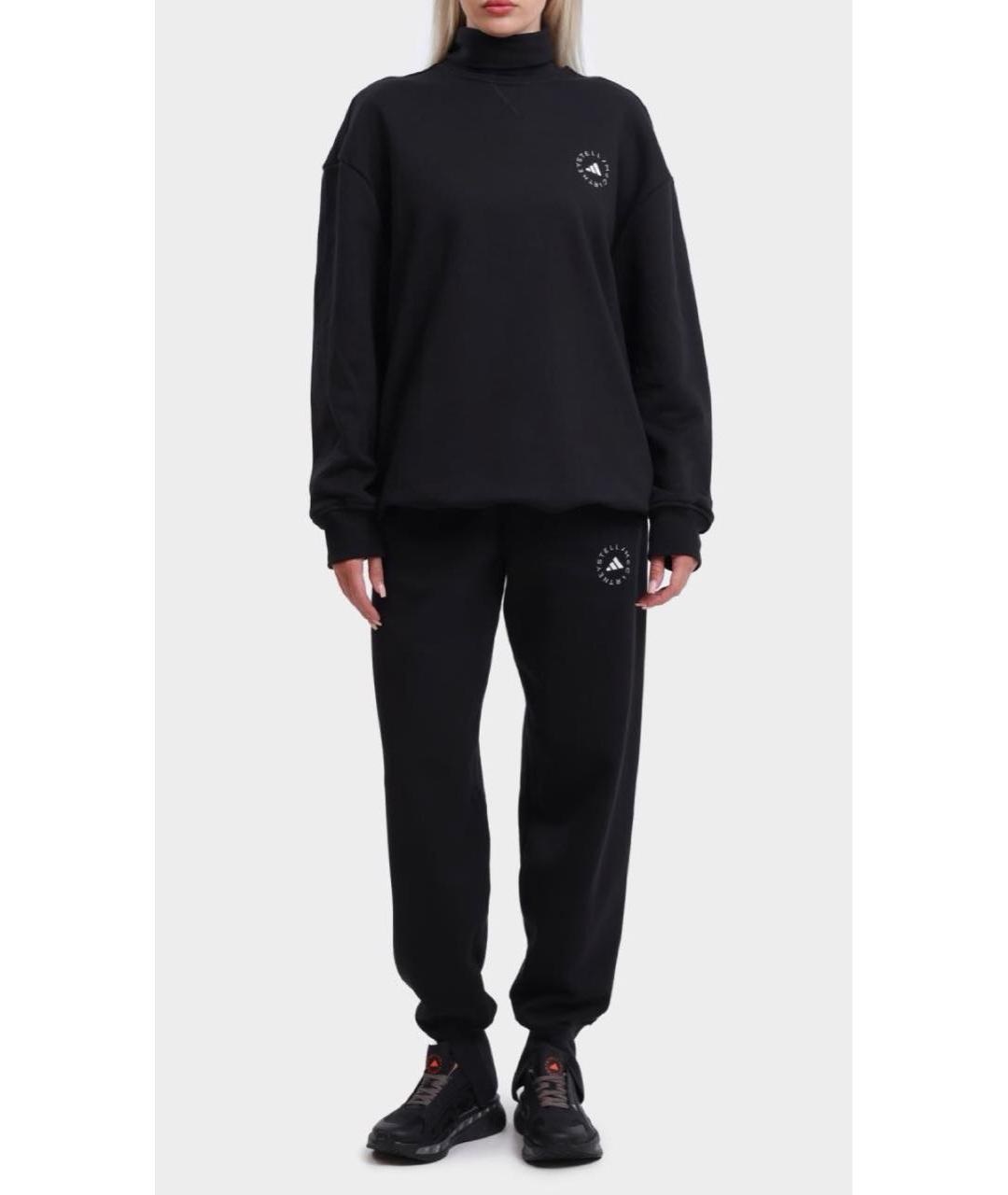 ADIDAS BY STELLA MCCARTNEY Черные хлопковые прямые брюки, фото 2