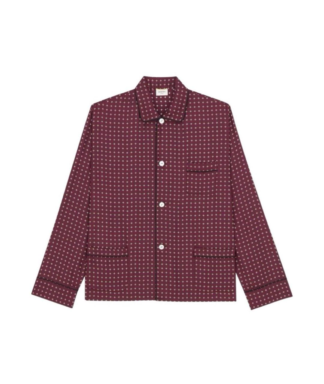 SAINT LAURENT Бордовый шелковый костюм с брюками, фото 9