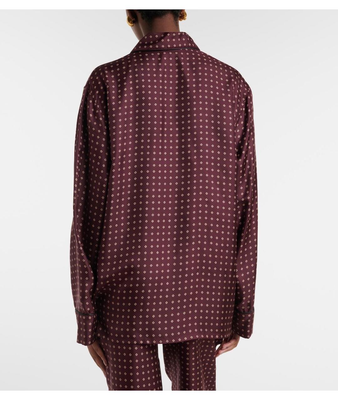 SAINT LAURENT Бордовый шелковый костюм с брюками, фото 6