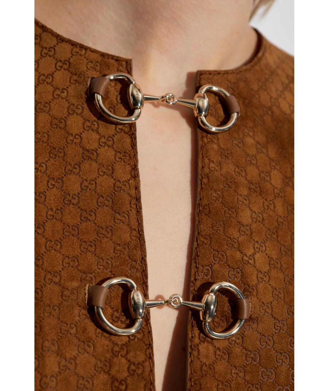 GUCCI Коричневое замшевое коктейльное платье, фото 6