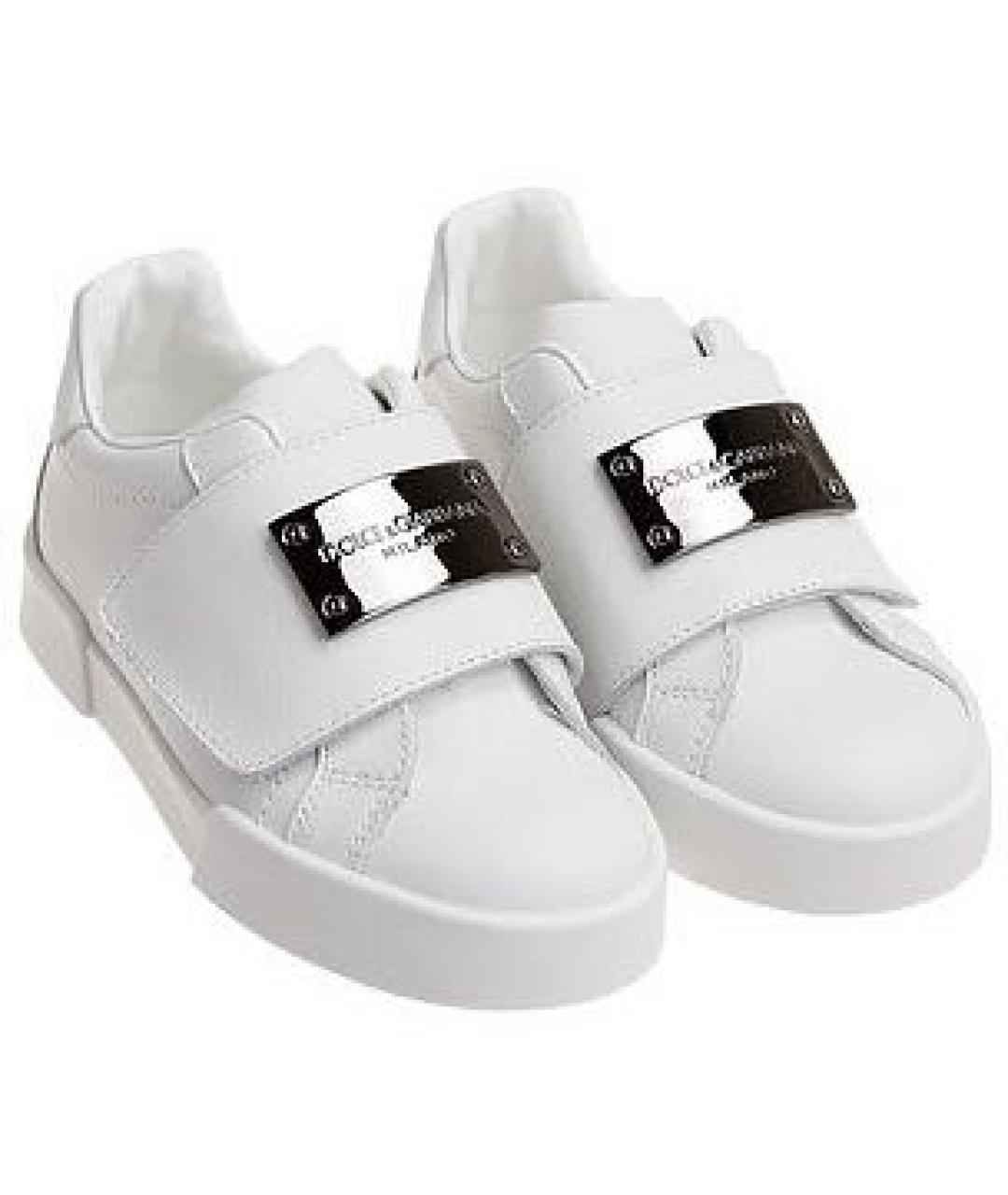 DOLCE & GABBANA KIDS Белые кожаные кеды, фото 5