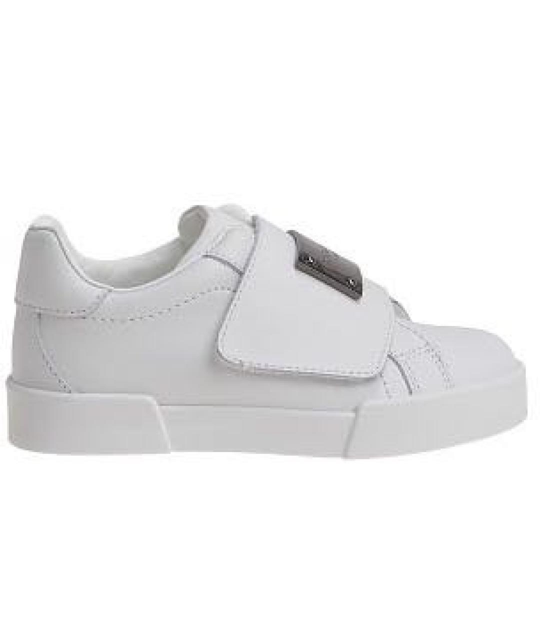 DOLCE & GABBANA KIDS Белые кожаные кеды, фото 6