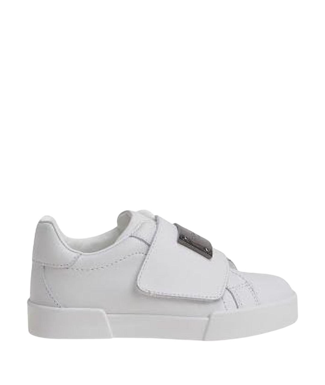 DOLCE & GABBANA KIDS Белые кожаные кеды, фото 1