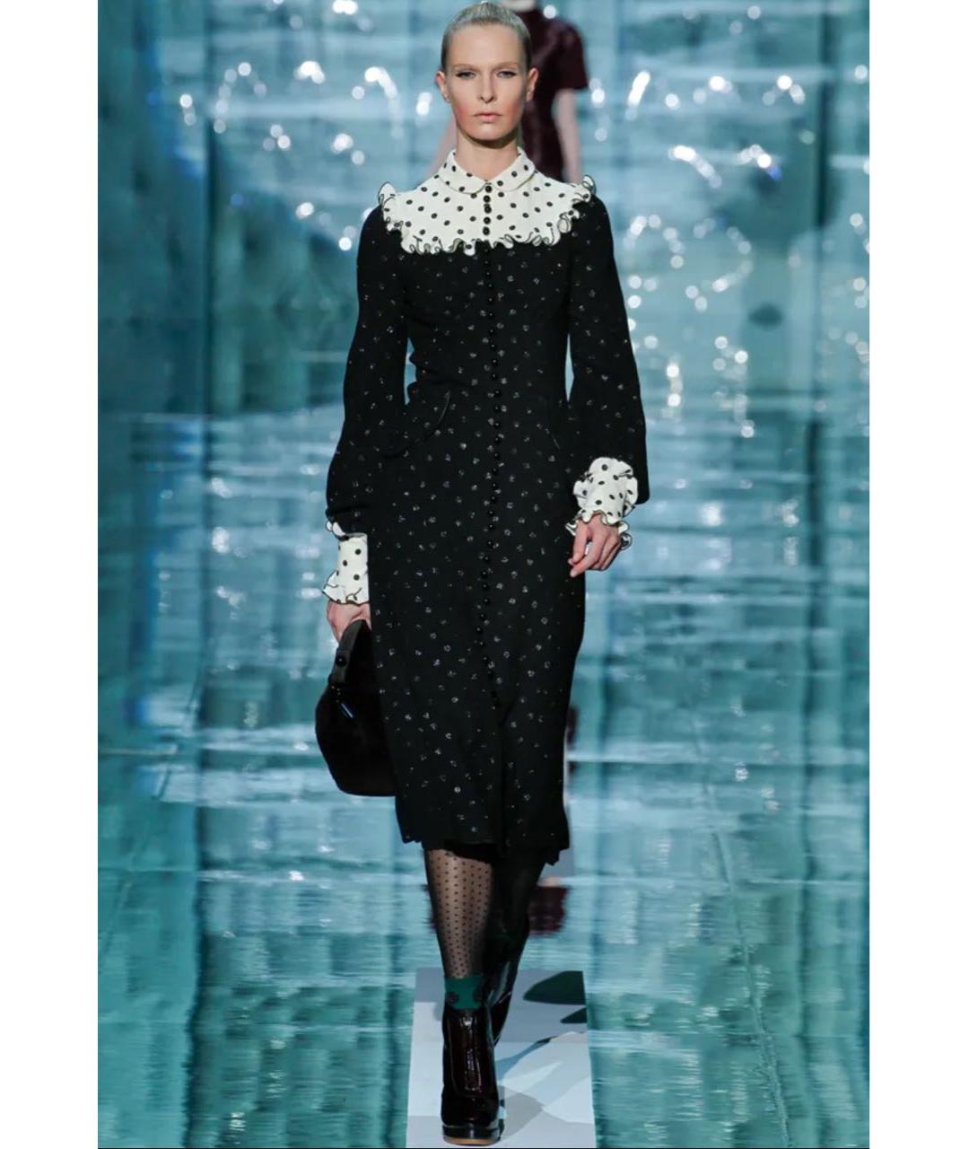 MARC JACOBS Черное шерстяное коктейльное платье, фото 4