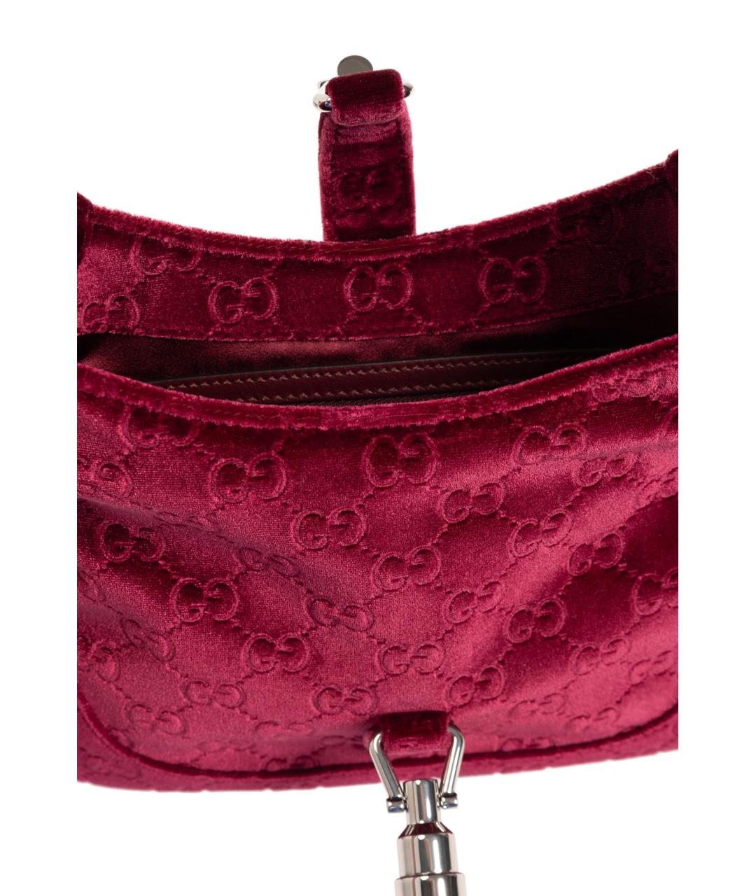 GUCCI Розовая бархатная сумка с короткими ручками, фото 5
