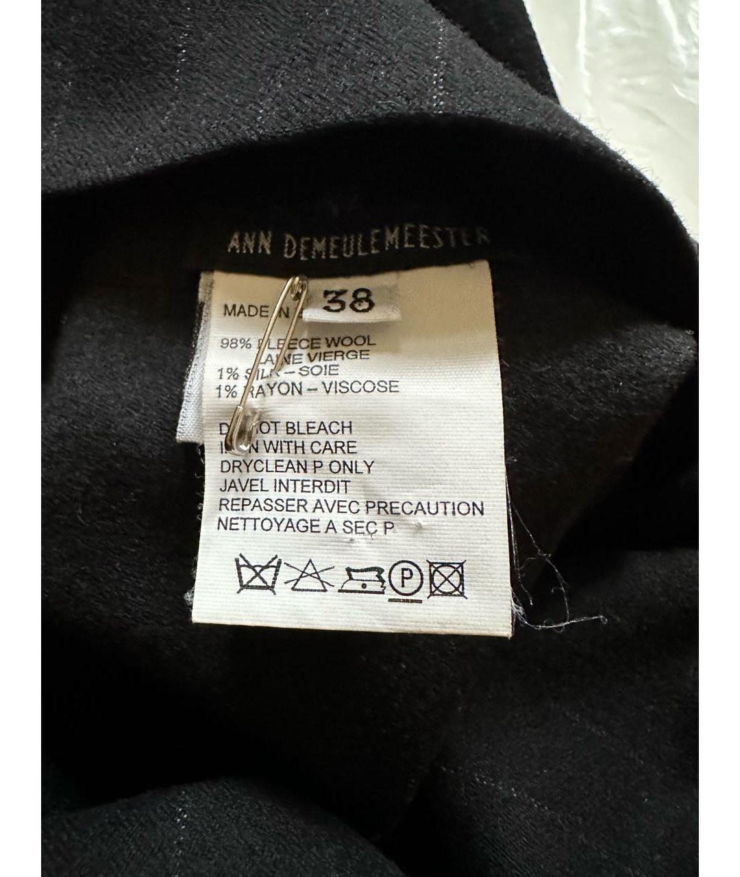 ANN DEMEULEMEESTER Черная шерстяная юбка миди, фото 3