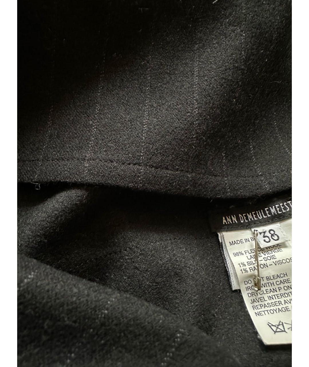 ANN DEMEULEMEESTER Черная шерстяная юбка миди, фото 5