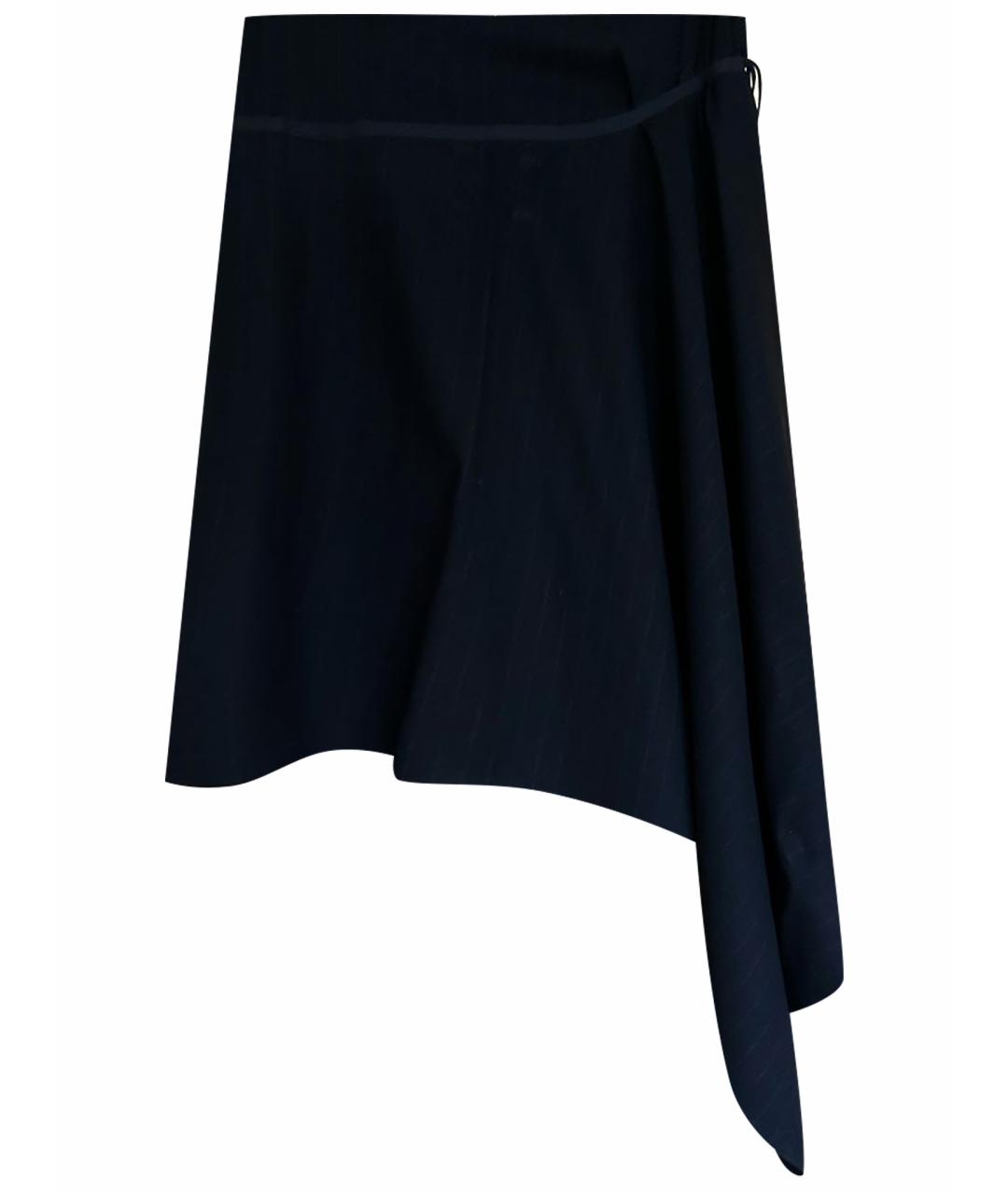 ANN DEMEULEMEESTER Черная шерстяная юбка миди, фото 1