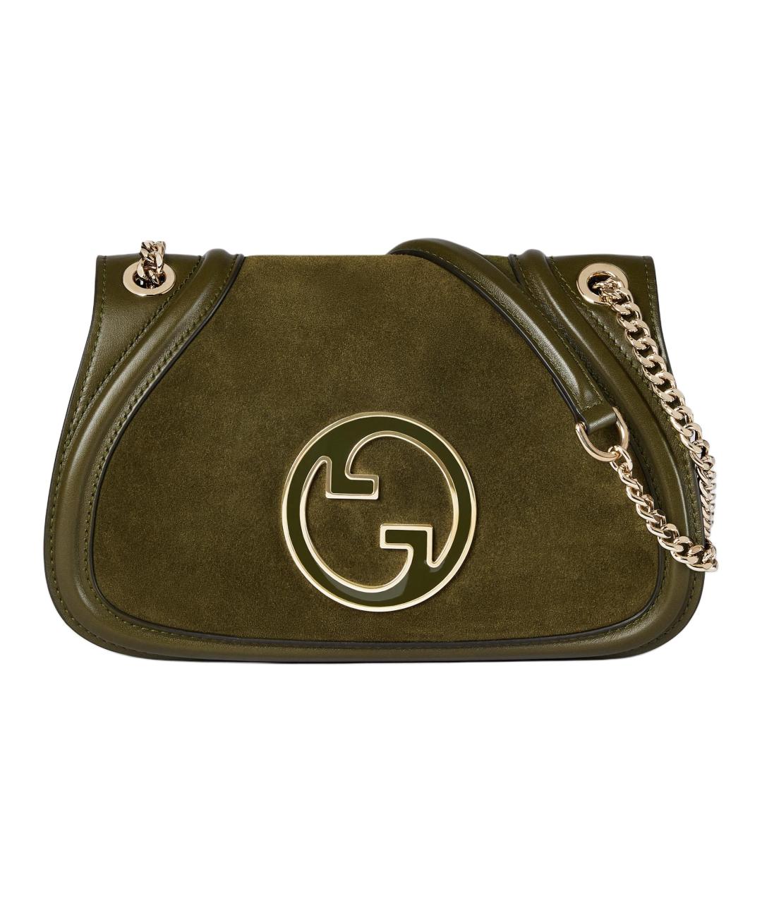 GUCCI Зеленая замшевая сумка через плечо, фото 1