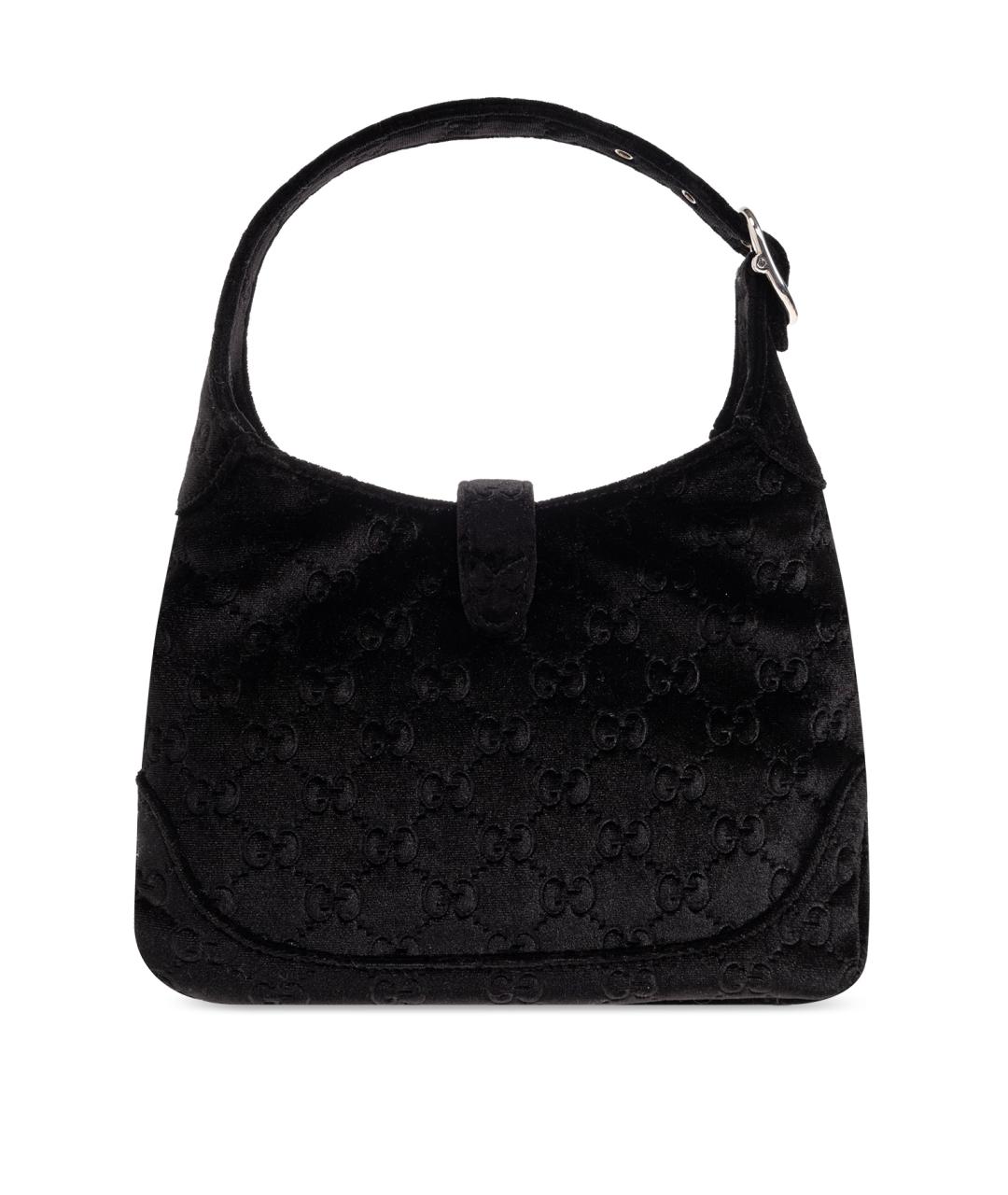 GUCCI Черная бархатная сумка с короткими ручками, фото 4